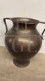 Antique hammered copper amphora vase with two handles, 18th century