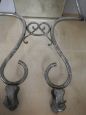 1940s wrought iron mirror with clamps