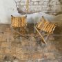 Pair of vintage bamboo fisherman's stools