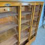 Office bookcase with three roller shutter doors in solid beech, 1950s