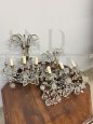 Pair of early 1900s wall lights with crystal drops                            