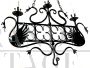 Pair of vintage wrought iron chandeliers, 1940, made in Italy