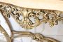 Baroque style console table with mirror in carved and gilded wood, early 1900s