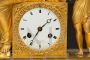 Antique Parisian Empire clock with Diana the Huntress in gilt bronze
