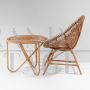 Bamboo armchair and coffee table set, Italy 1960s