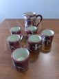 tage ceramic jug with 6 mugs by L.Ar.Ce Orvieto   