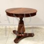 Antique Charles X side table in inlaid walnut, Italy 19th century