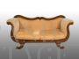 Antique Charles X French sofa in precious exotic wood with inlays      
