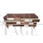 White lacquered eight-drawer dresser with walnut wood tiles