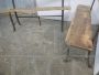 Pair of rustic wooden benches from the 1950s