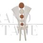 Fan-shaped design chair in ivory eco-leather