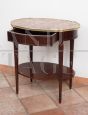 Antique Napoleon III coffee table in mahogany with marble top, Haentges Frères
