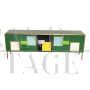 Sideboard in green glass with 5 doors