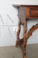 Antique Piedmontese refectory desk or table in solid walnut, 18th century