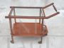 Vintage 1950s teak trolley with removable glass top