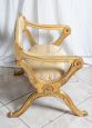 Antique Louis Philippe kneeling chair in gilded and carved wood