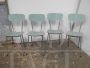 Set of 4 speckled green formica chairs, 1960s