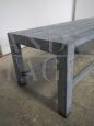 Outdoor bench in galvanized metal, 1970s