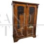 Antique display cabinet in carved walnut wood