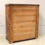 Antique Biedermeier dresser in walnut briar with drop-down top