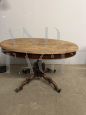 Antique oval side table in solid walnut from the Louis Philippe period                            
