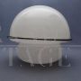 Space Age table lamp in white Murano glass with silver    