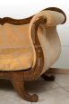 Antique Charles X French sofa in precious exotic wood with inlays