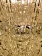 Large chandelier by Toni Zuccheri for Venini with worked Murano glass tubes