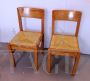 2 80's kitchen chairs with straw seat
