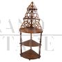 Elegant étagère corner cabinet in solid walnut, mid 19th century