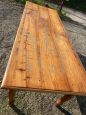Large antique farmhouse table in cherry wood with inlays, Italy 19th century