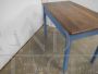 Vintage kitchen table in light blue lacquered wood, 1950s