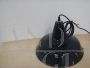Black metal industrial funnel lamp, D40, vintage 1940s