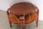 Round art deco coffee table with two tops in walnut and briar, 1940s