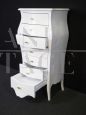 White design tallboy cabinet with shaped line