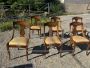 Set of 6 Palladian walnut chairs with neoclassical inlays