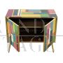 Two-door sideboard in multicolored Murano glass