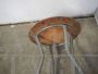 Fixed industrial vintage stool with footrest