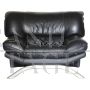 Design armchair by Nicoletti Salotti for Avanti in black leather and steel