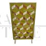 Tallboy dresser with optical colored glass tiles