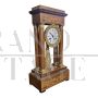 Empire portal clock in inlaid walnut, mid-19th century