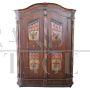 Rare 19th century Tyrolean carved and painted wardrobe with secret compartments