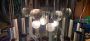 70s cascade chandelier in steel and crystals