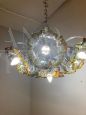 Mazzega chandelier from the 70s with 7 Murano glass flowers lights