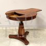 Antique Charles X side table in inlaid walnut, Italy 19th century
