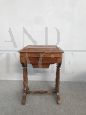 19th century sewing table in walnut and briar