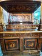 Antique Maggiolino style inlaid buffet & hutch in rosewood, Italy 19th century       