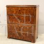 Antique Biedermeier dresser in walnut briar with drop-down top