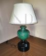 Green and gold ceramic living room table lamp