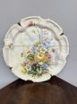 Large antique Italian Bassano majolica plate with floral decoration
